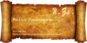Melis Zsuzsanna névjegykártya